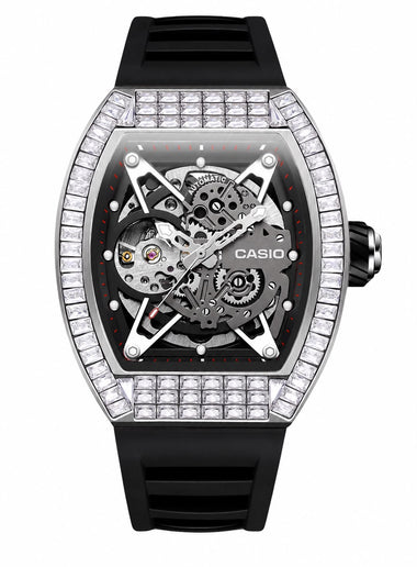 AUREX G-1000M-SKELETON AUTOMATIC SILVER WATCH
