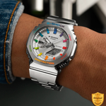 SRX9148-RC92 Spectrum Silver Elite – Premium Analog-Digital Luxury Watch