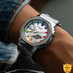 SRX9148-RC92 Spectrum Silver Elite – Premium Analog-Digital Luxury Watch
