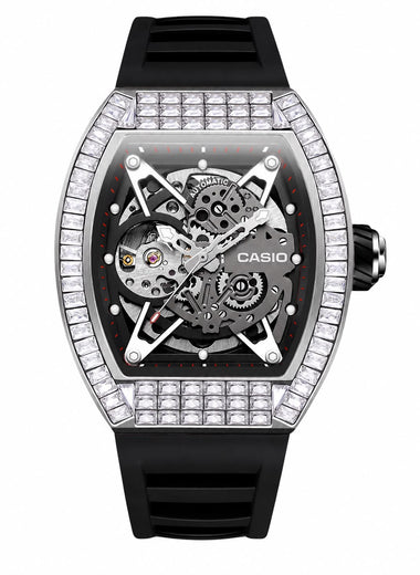 AUREX G-1000M-SKELETON AUTOMATIC SILVER WATCH
